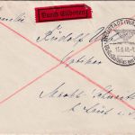 DR - Neustadt (Waldnaab) Bleikristallglas Handwerbestempel Eilbrief 1940