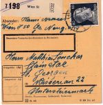 DR - 80 Pfg. AH Paketkarte Wien 51 - St. Georgen 5.9.44