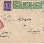 All.Bes. - Großwallstadt ü. Aschaffenburg Poststelle I Einschreibebrief 1946