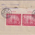 All.Bes. - 12 Pfg. Leipziger Messe Paar/Bogenecke u.a. Eil-Einschreibebrief 1948