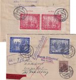 All.Bes. - 12 Pfg. Leipziger Messe Paar/Bogenecke u.a. Eil-Einschreibebrief 1948