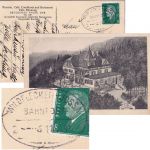 Bayern - Brückenau Cafe Restaurant Villa Erholung sw-AK gelaufen/Bahnpost 1931