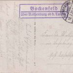 DR - Bockenfeld ü. Rothenburg o.T. Landpost-Ra2 entspr. AK n. Lehrberg 1936