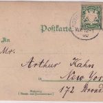 Bayern - Rothenburg o/T priv. Foto-AK/Hochzeitskarte n. USA (New York) 1900