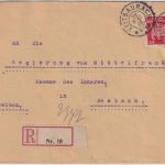 DR - 30+10 Pfg. Adler Einschreibebrief bayer. K2 Veitsaurach - Ansbach 1926