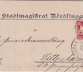 Bayern - 10 Pfg. Wappen Brief Noerdlingen - Dittenheim 1902 - mit Inhalt
