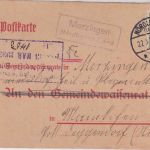 DR - Merzingen Nördlingen Land Landpost-Ra2 Karte n. Mainkofen 1933