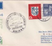 Saarland/OPD - DDR-Lufthansa Erstflug Berlin/Barth Zuleitungspost 1957