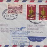 Saarland Lufthansa Erstflug Hamburg/Chicago Zuleitungspost Lupo-Drucksache 1956