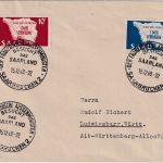 Saarland - 10 (Type II !!) + 25 Fr. Verfassung FDC ESST Saarbrücken 15.12.48