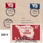 Saarland - 10 (Type II !!) + 25 Fr. Verfassung FDC ESST Saarbrücken 15.12.48