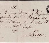 Preussen - Swinemünde 26/6 Fingerhut-K1 Portobrief n. Stettin ca. 1840