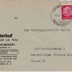 DR - Swinemünde 14.4.39 Handwerbestempel/Leuchtturm Brief n. Berlin