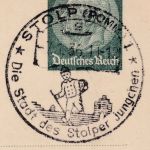 DR - Stolp (Pomm.) "Die Stadt des Stolper Jungchen" Handwerbestempel Karte 1936