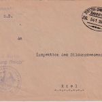 DR - Stettin/Swinemünde Zug 541 Bahnpost-Stpl. Marinesache/Brief n. Kiel 1933