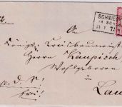 DR - 1 Gr. gr. Brustschild Brief Ra3 Schmiedeberg in Schlesien - Lauban 21.1.75