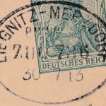 DR - Liegnitz Merzdorf Zug 736 Bahnpost-Stempel 5 Pfg. Germania Ganzsache 1913