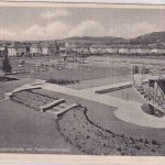 Schlesien - Striegau Zeppelinstraße Freibad sw-AK ungebraucht ca 1935