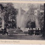 Schlesien - Beuthen Stadtpark Springburnnen sw-AK gebraucht 1939