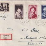 Saarland - Volkshilfe 1952 u.a. Einschreibebrief Homburg - Stuttgart 23.11.52