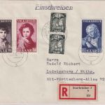 Saarland - Volkshilfe 1952 ua. Einschreibebrief Saarbrücken Ludwigsburg 13.12.52