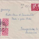 Saarland - 15 Fr. Schachtanlage unterfrankierter brief n. ÖSTERREICH 3.1.56