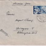 Saarland - 25 Fr. Europarat Brief Saarbrücken - Stuttgart 20.1.51