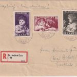 Saarland - Volkshilfe 1953 u.a. Einschreibebrief/FDC St. Ingbert 16.11.53