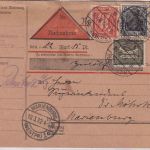 DR-Infla - 2x75 Pfg. Germania ua. Nachnahmekarte Riesenburg - Marienburg 10.3.22