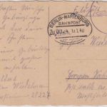 DR - Berlin Marienburg Zug 0024 Bahnpost Feldpostkarte Fp.Nr. 20227 n. Gorspen
