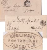 Württemberg - Güglingen Postablage Zaberfeld Dienstbrief n. Güglingen 1872