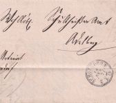 Württemberg - Schorndorf Postablage Oberberken Dienstbrief n. Oberberken 1871