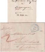 Württemberg - Ellwangen 30. APR 181 blauer Steigbügelstpl. Portobrief 1849