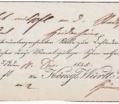 Württemberg - Kirchheim u/T 1845 Fahrpost-Aufgabeschein m. Ortsvordruck