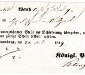 Württemberg - Freudenstadt 1852 Fahrpost-Aufgabeschein m. Ortsvordruck