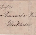 Bayern - 1 Kr. Wappen gez. Drucksache (Inhalt !!) K1 Füssen - Weilheim 1874