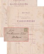 Bayern - 1 Kr. Wappen gez. Drucksache (Inhalt !!) K1 Füssen - Weilheim 1874