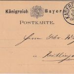 Bayern - 3 Pfg. Wappen Ganzsache priv. Zudruck K1 Kaufbeuren 21 SEP 1882