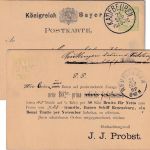 Bayern - 3 Pfg. Wappen Ganzsache priv. Zudruck K1 Kaufbeuren 21 SEP 1882
