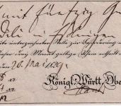 Württemberg - Tübingen 1829 Fahrpost-Aufgabeschein (Geldsendung) - Ortsvordruck