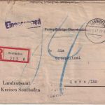 All.Bes. - Sonthofen 12.6.47 unfrankierter Einschreibebrief (Landratsamt) n Gars