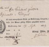 Württemberg - Backnang 1839 Fahrpost-Aufgabeschein m. Ortsvordruck