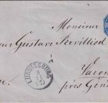 Württemberg - 6 Kr. Oktogon Ganzsache+Zusatz Brief i.d. SCHWEIZ K1 Ludwigsburg