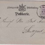 Württemberg - 5 Pfg Ganzsache/POSTAUFTRAG Ulm Bahnhof - Stuttgart 20.X.75 Text !