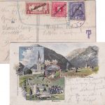 Österreich - Eil-/Porto-/Freimarken Mischfrankatur Karte Riezlern Okt. 1919