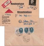 DDR - 1 DM Pieck + 3x16 Pfg. Akademie Nachnahme-Einschreibebrief Berlin 14.9.50