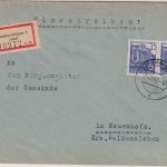 DDR - 35 Pfg 5-Jahresplan waagr. Paar Einschreibebrief Haldensleben Land 4.12.57