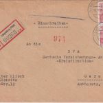 DDR - 2x30 Pfg 5-Jahresplan Ortseinschreibebrief Gera-Langenberg 10.11.56