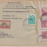 DDR - 3x20 Pfg 5-J-Plan GA-Auschnitt u.a. Einschreibebrief Berlin-Buchholz 1960
