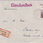 DDR - 84 Pfg. 5-Jahresplan Oberrand Einschreibebrief Olbernhau 28.9.54
